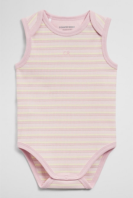 Organically Grown Cotton Blend Sleeveless Rib Bodysuit Organically Grown Cotton Blend Sleeveless Rib Bodysuit