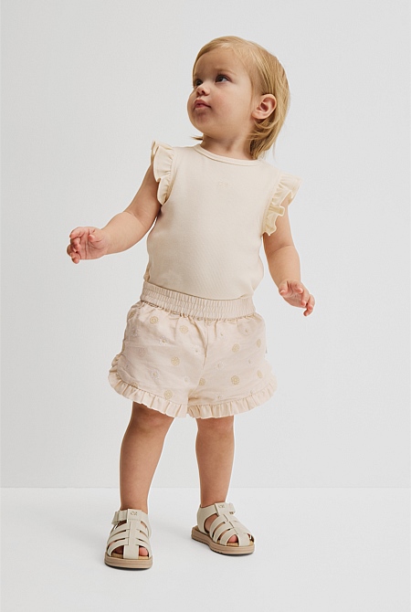 Pull On Embroidered Short Pull On Embroidered Short