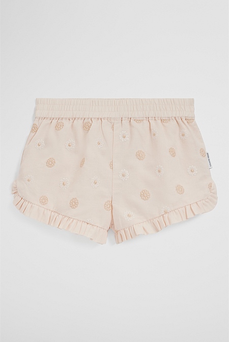 Pull On Embroidered Short