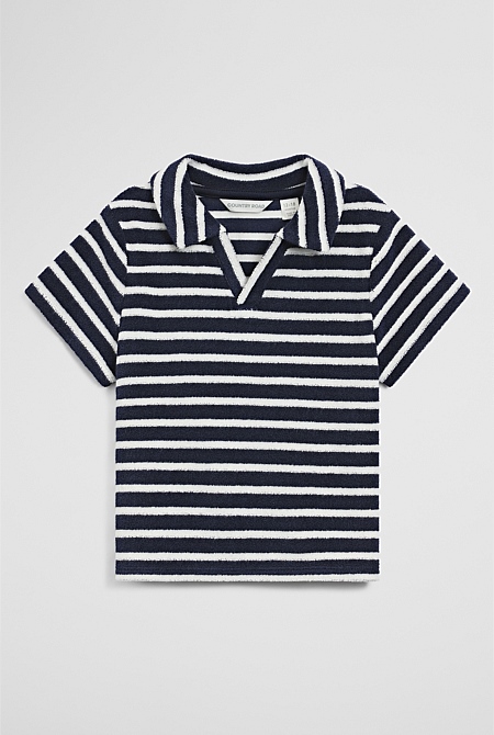 Relaxed Fit Stripe Terry Polo Relaxed Fit Stripe Terry Polo