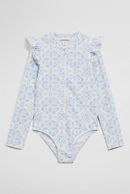 Long Sleeve Frill Swimsuit