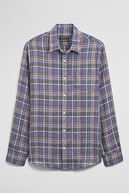 Regular Fit Linen Check Shirt