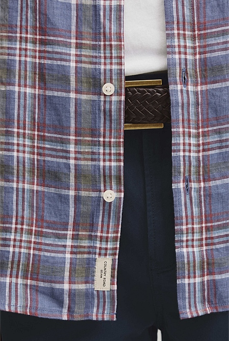 Regular Fit Linen Check Shirt