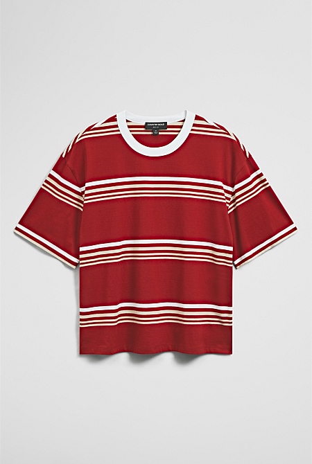 Short Sleeve Boxy Stripe T-Shirt