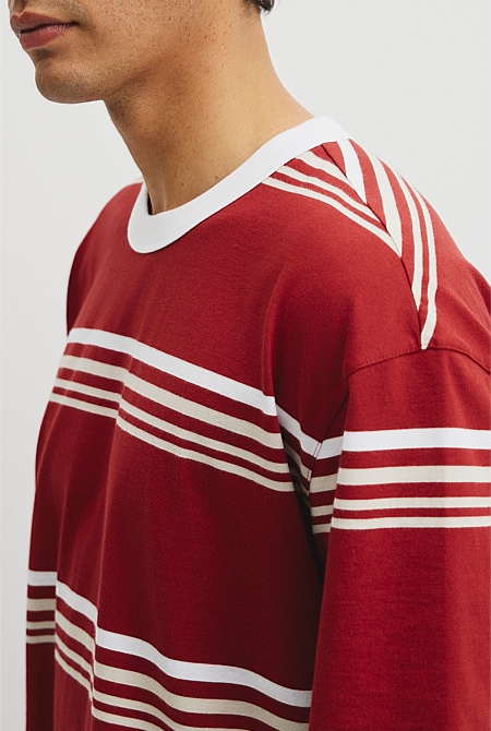 Short Sleeve Boxy Stripe T-Shirt