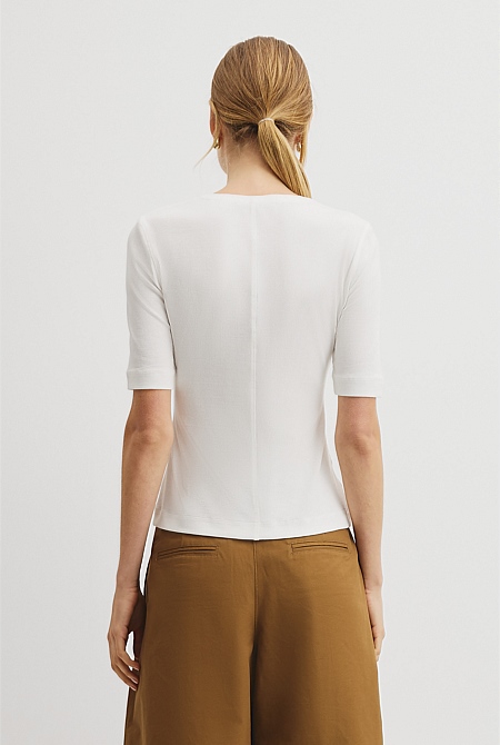 Fine Rib Henley T-Shirt