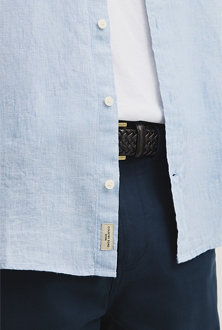 Regular Fit Short Sleeve Linen Shirt