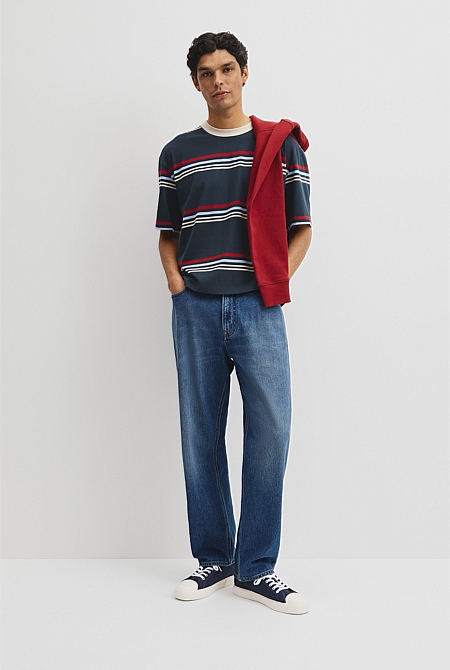 Short Sleeve Boxy Stripe T-Shirt