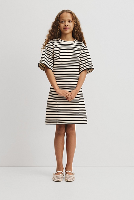 Teen Short Sleeve Stripe T-Shirt Dress