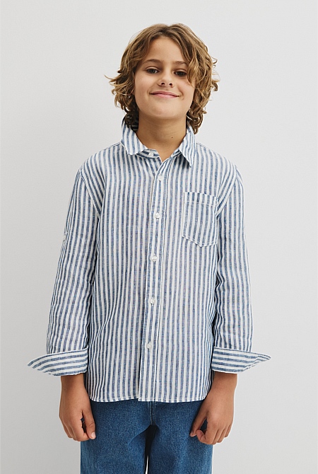 Teen Long Sleeve Linen Shirt Teen Long Sleeve Linen Shirt