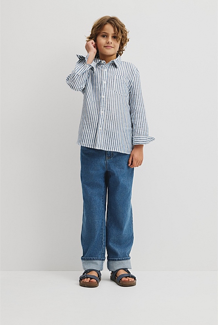 Teen Long Sleeve Linen Shirt