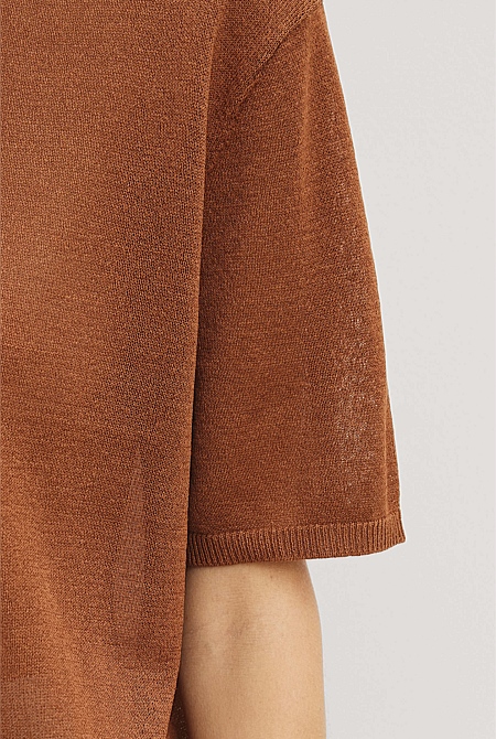 Fine Mesh Knit T-Shirt