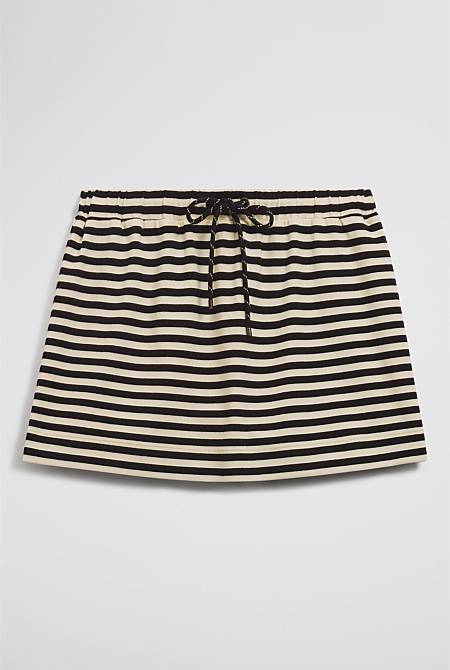 Australian Cotton Blend Stripe Jersey Skirt Australian Cotton Blend Stripe Jersey Skirt
