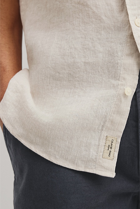 Regular Fit Short Sleeve Linen Shirt