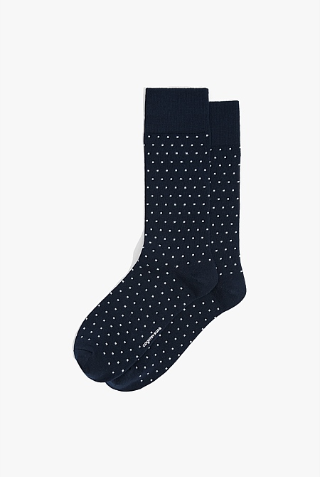 Australian Cotton Blend Square Dot Socks