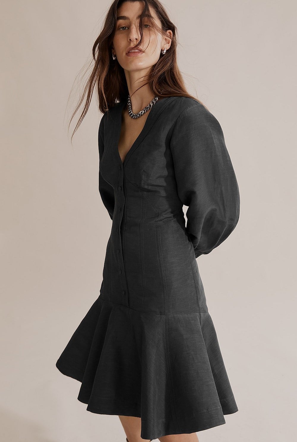 country road corset dress Charcoal Corset Detail Mini Dress - Dresses
