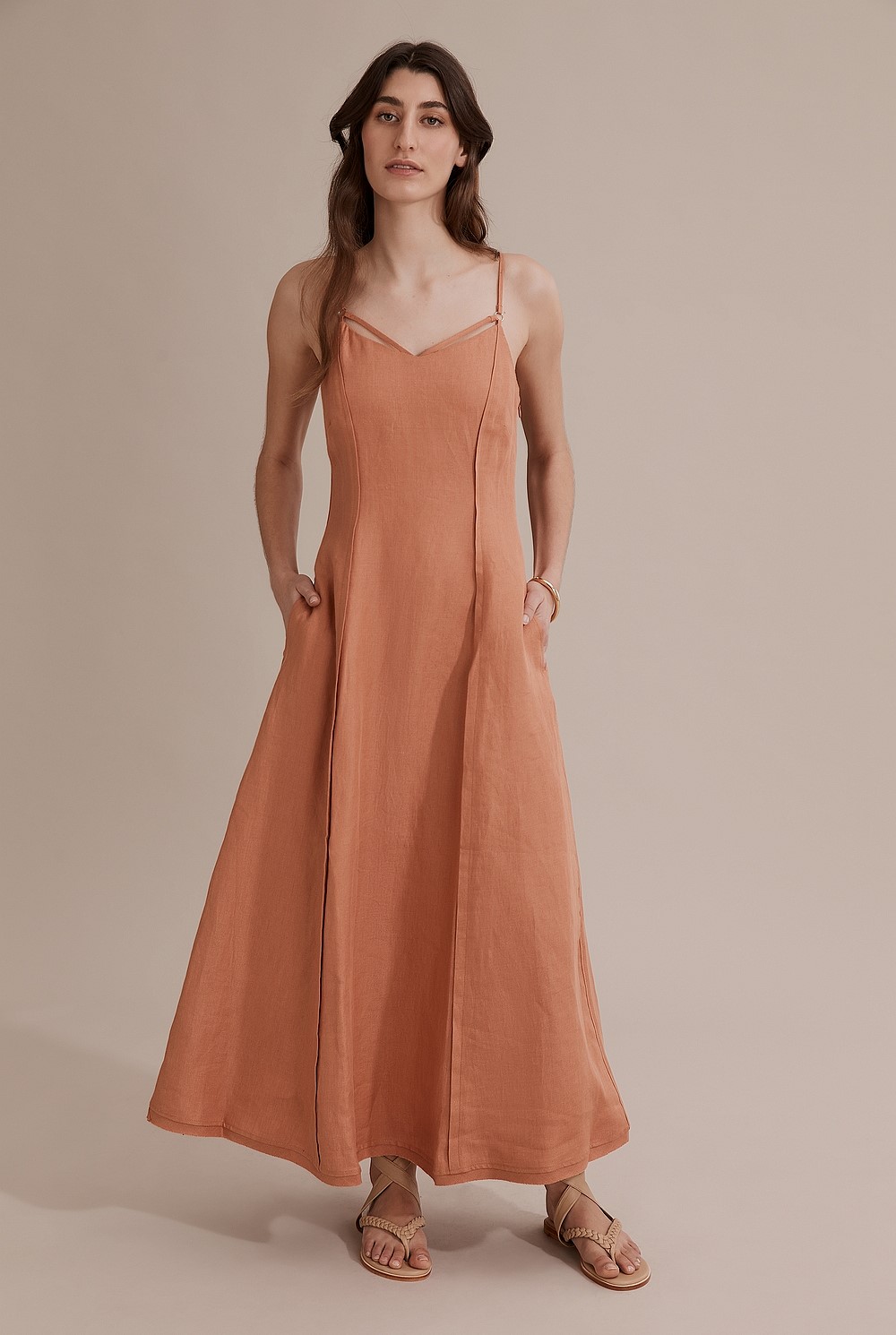 linen slip dress nz Beach Linen Slip Dress - Natural Fibres