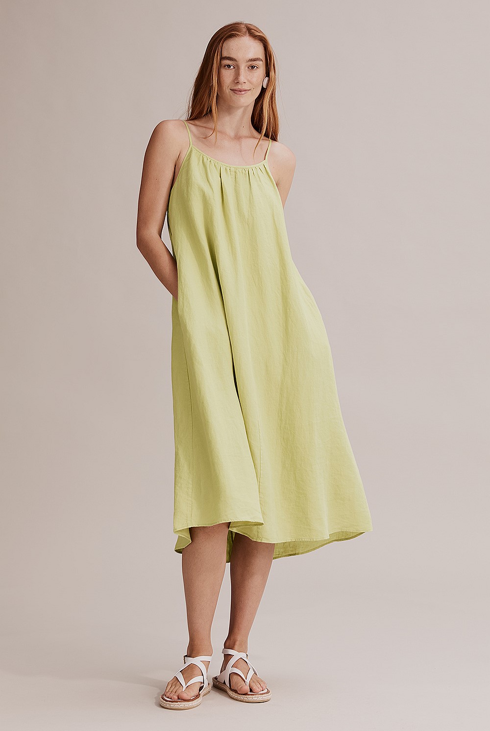 country road green linen dress Pea Midi - Dresses 2026 NH SUMMER SHOP