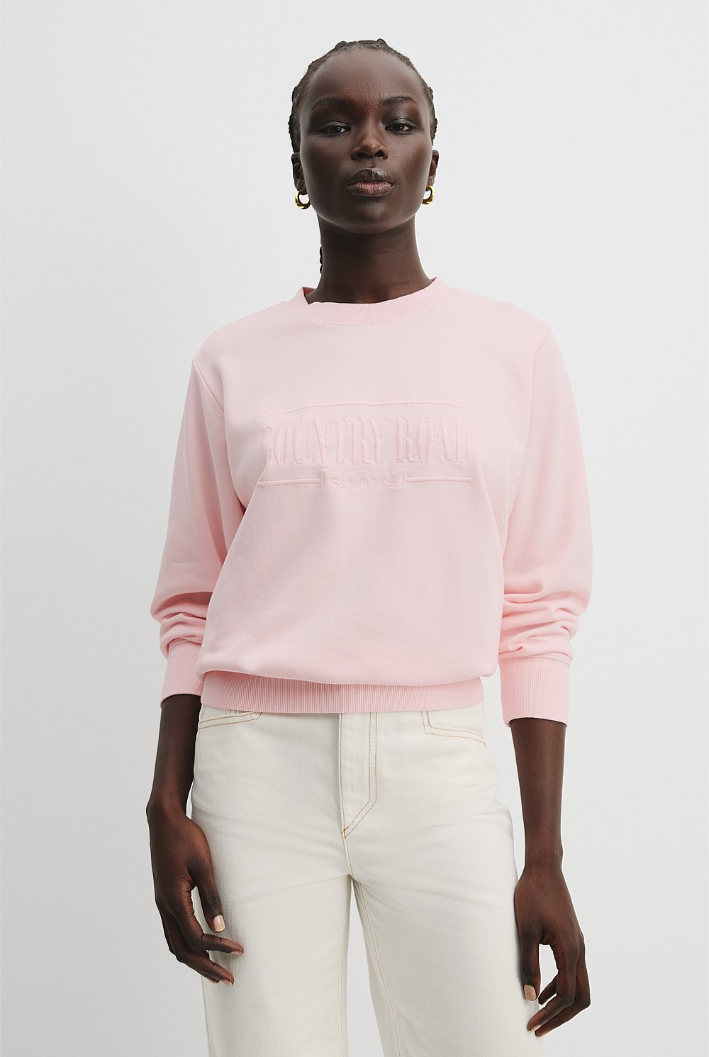 Pink Meringue Australian Cotton Heritage Sweat - Supporting