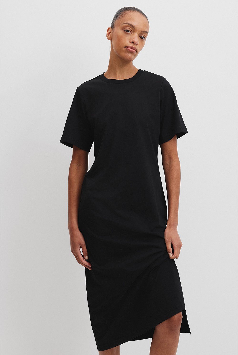 Midi Dresses Cotton Shirt Dress Nz Shop T Shirt Dancer Dress Black