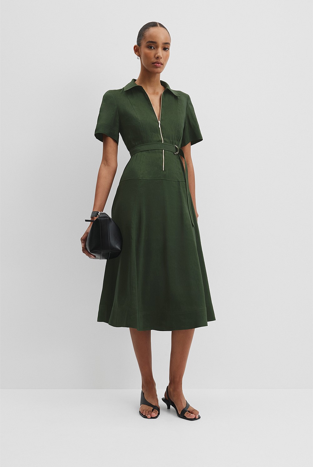 country road green linen dress Dark Fern Organically Grown Blend Drop Waist Shirt - Event 2026 NH SUMMER SHOP
