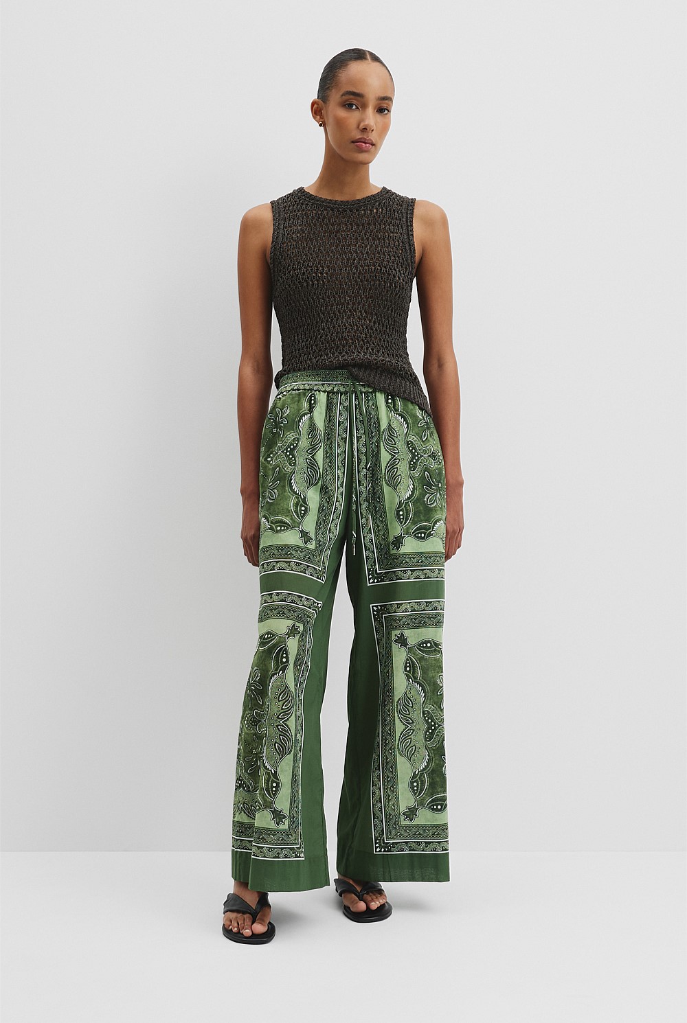 Fern Scarf Print Scarf Print Pull-On Pant - Coordinating Sets