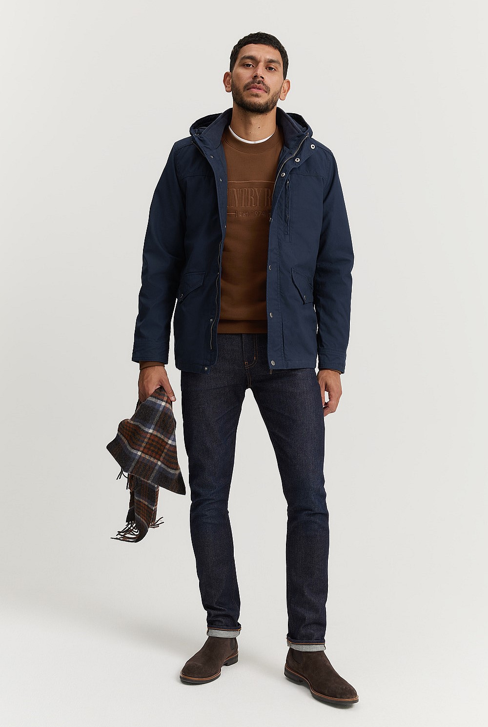 Midnight Blue Waxy Parka - Natural Fibres | Country Road