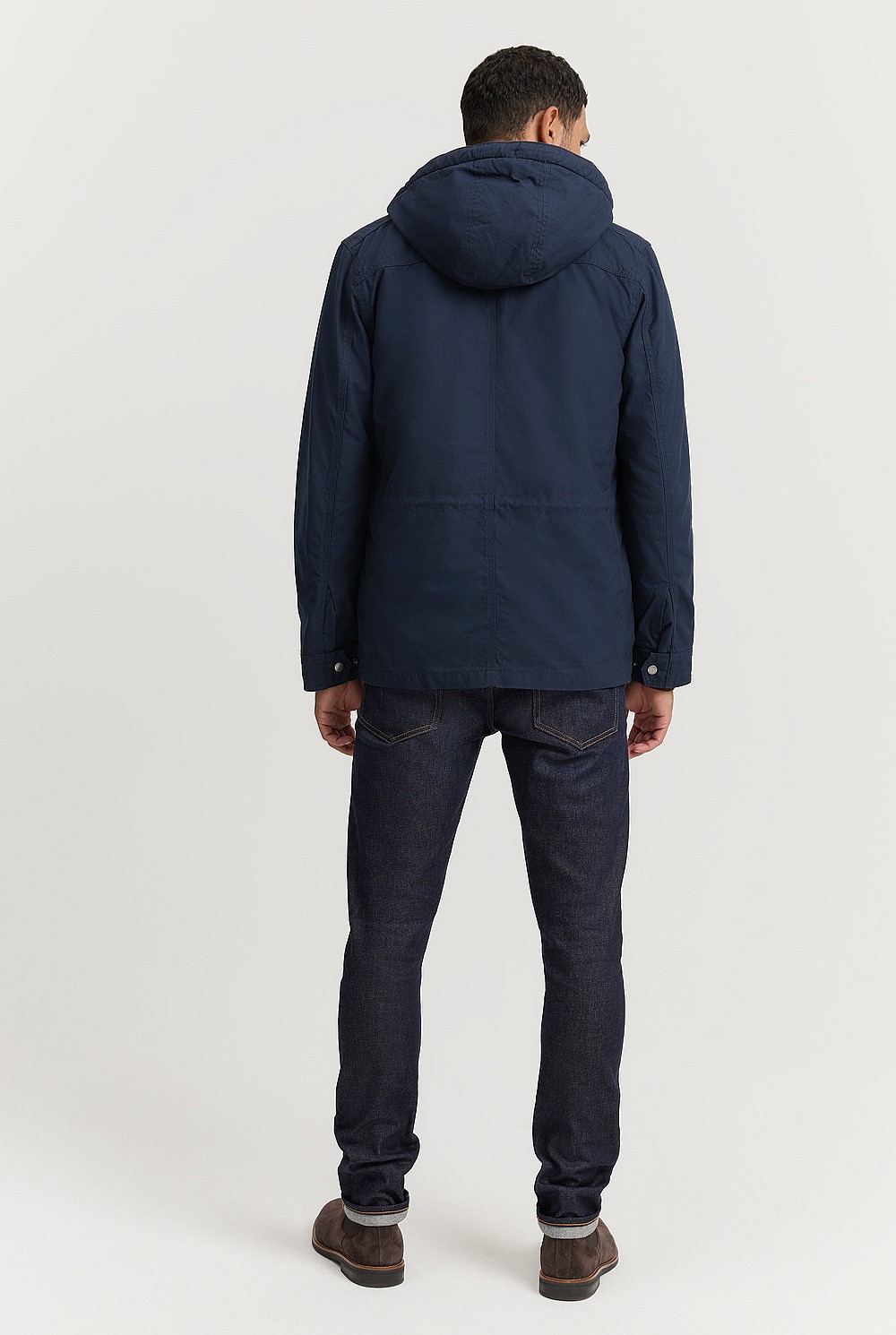 Midnight Blue Waxy Parka - Natural Fibres | Country Road