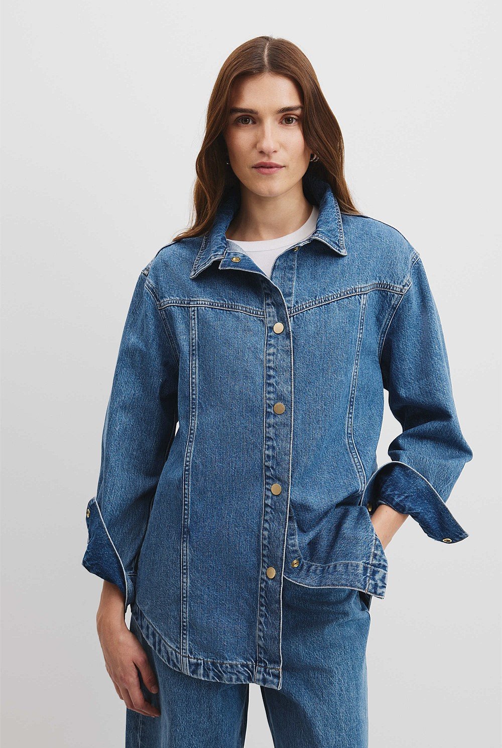 Blue Denim Shacket Matalan Ladies Denim Jacket Blue Mid Wash Denim