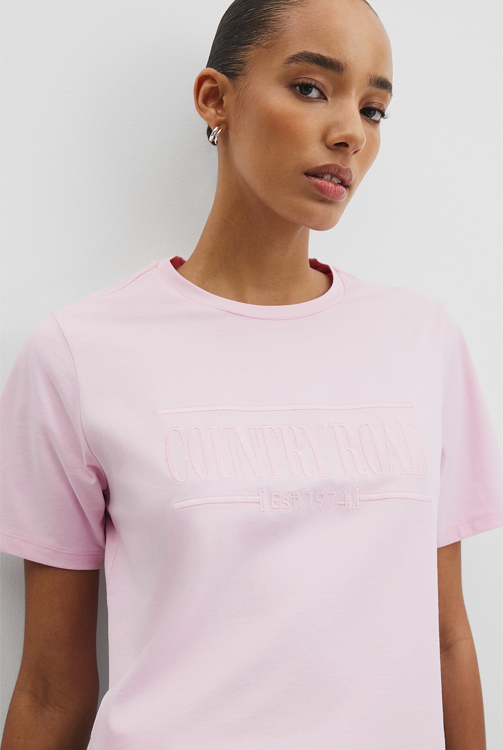 Floss Pink Australian Cotton Heritage Embroidered T-Shirt