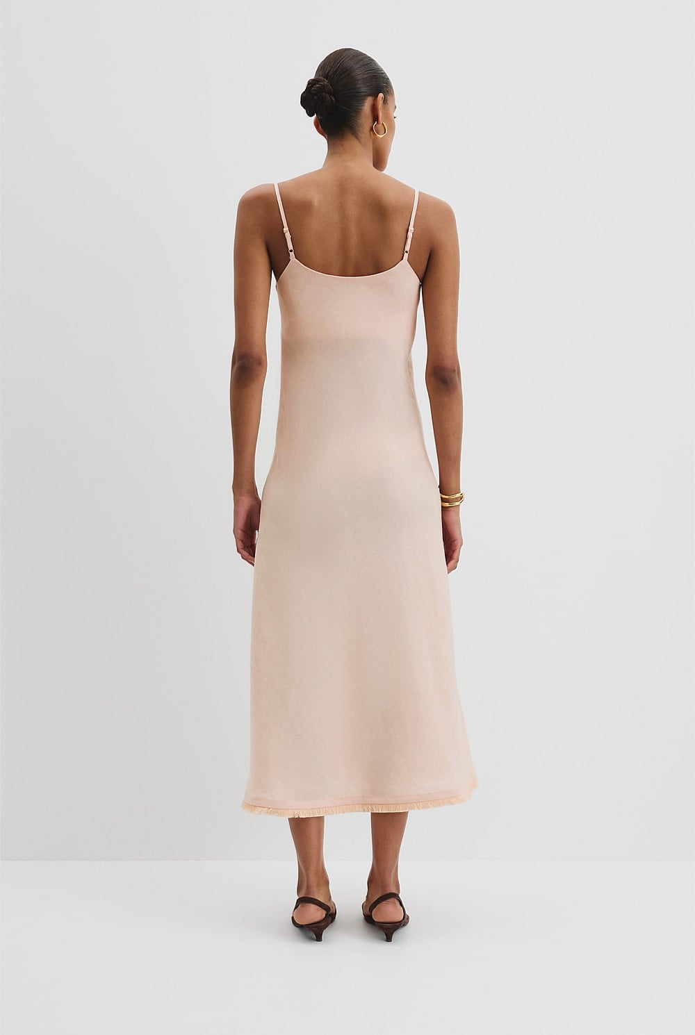 linen slip dress nz Gina Women's Linen Slip Dress | White