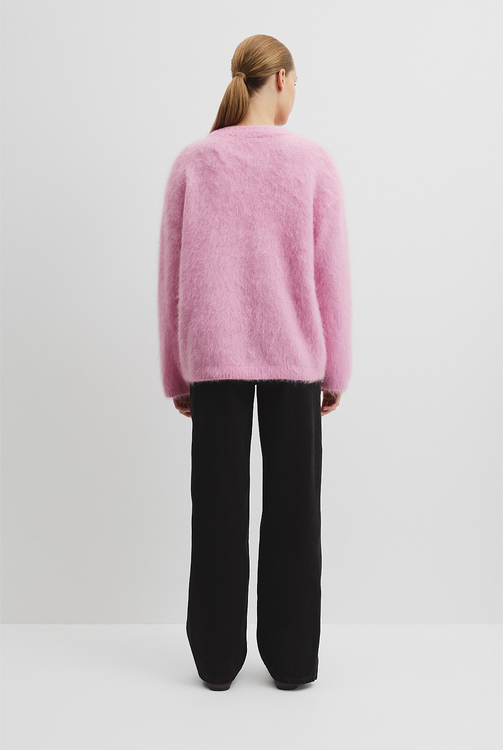 Orchid Pink Long Sleeve Fluffy Crew Knit - Knitwear | Country Road