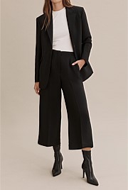 Black Structured Culotte - Pants