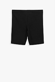 Black Basic Cotton Blend Cycle Shorts