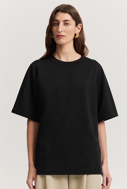 longline black t shirt women's