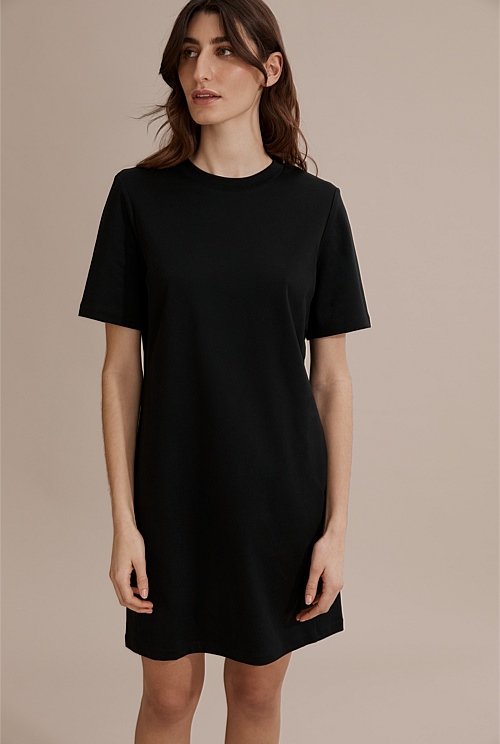 Black Mini T Shirt Dress Natural Fibres Country Road