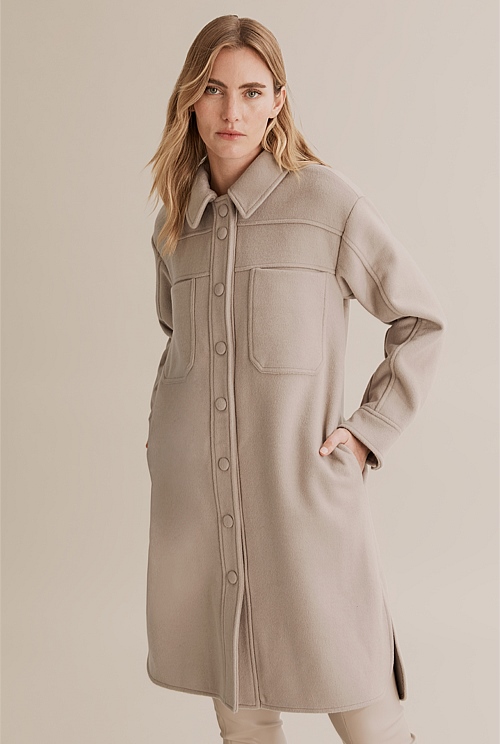 Dove Wool Felt Shirt Dress Dresses Country Road