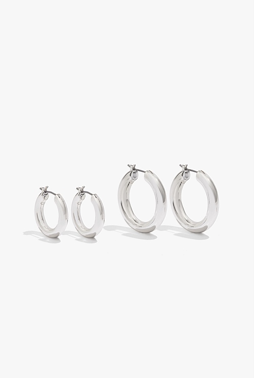 Silver Hoop Earring Pack of 2 Earrings Country Road