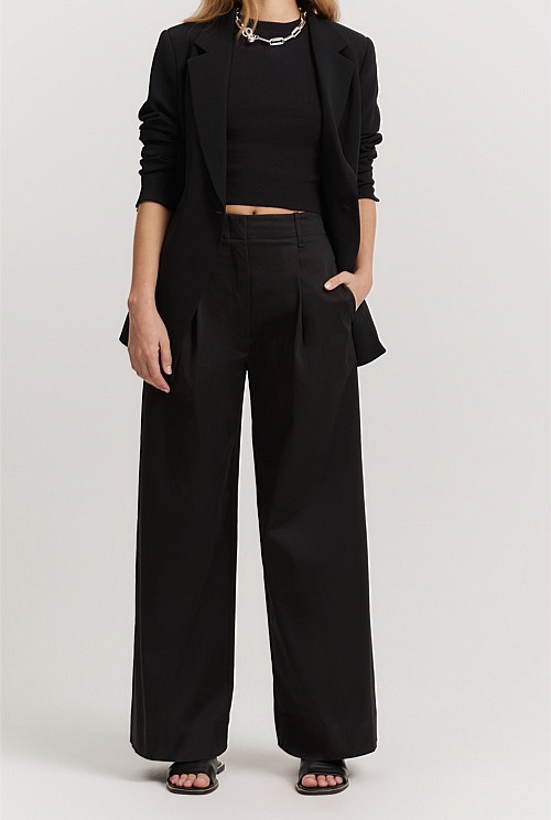 COTTON WIDE PANTS