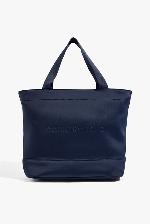 Navy Neoprene Shopper Bags Country Road