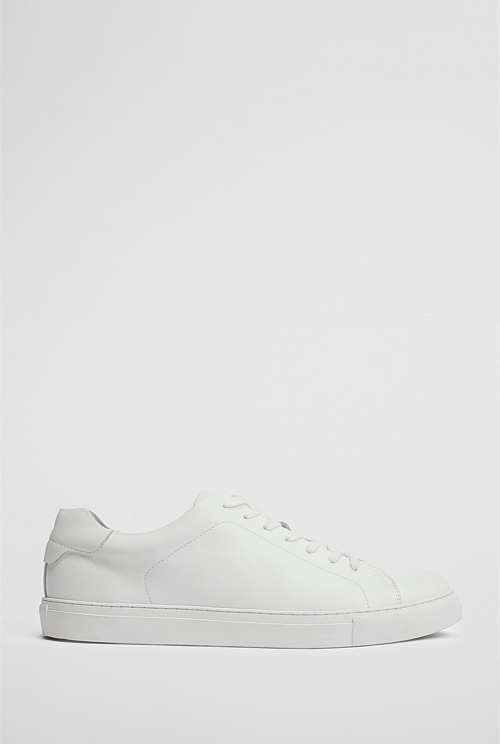 Leather sneakers hot sale men white