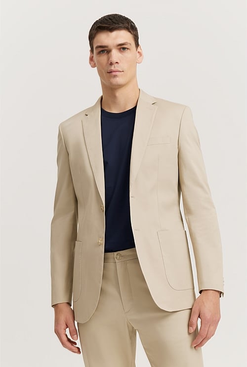 Slim fit cotton online blazer