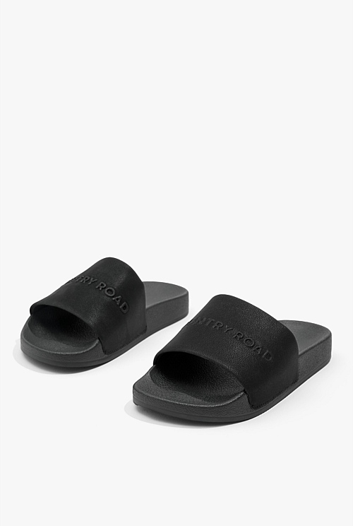 Black Logo Pool Slide Accessories Country Road