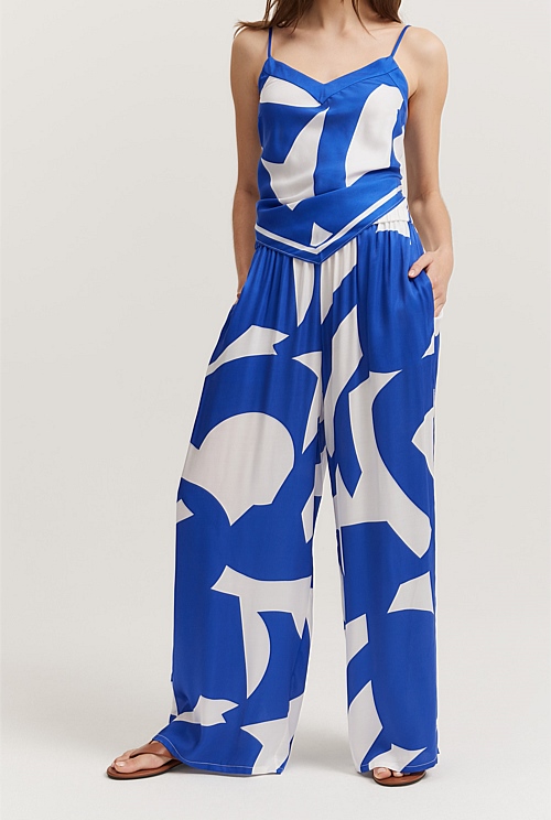 Geo Tile Print, Capri Trouser