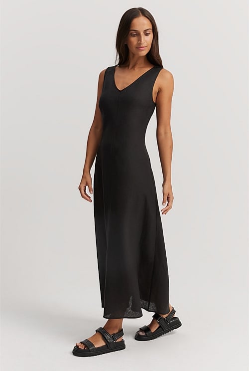 Country road 2025 black linen dress