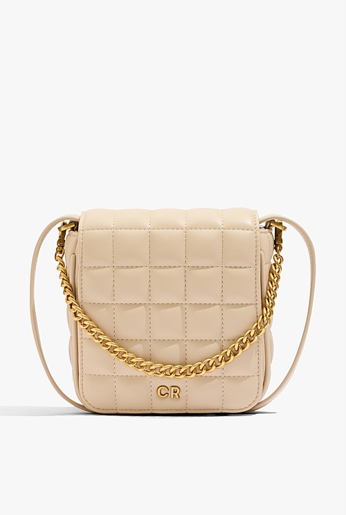 Beige quilted 2025 crossbody bag