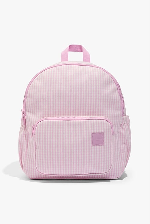 Pink gingham cheap backpack