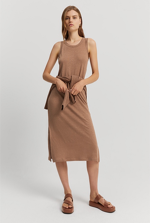 Baela Linen Dress - Sleeveless Linen