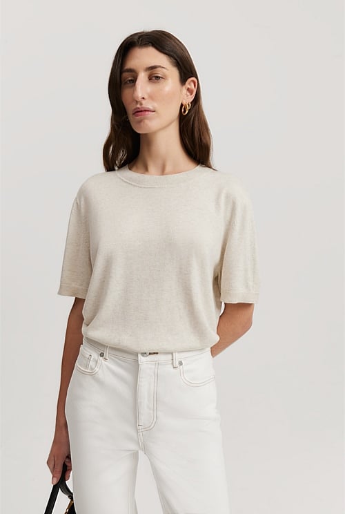 Snow Marle Organically Grown Cotton Cashmere T-Shirt - Organically