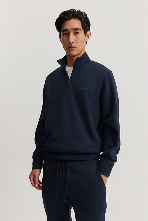 PRL Double Knit Jersey Half-Zip Pullover - Abraham's